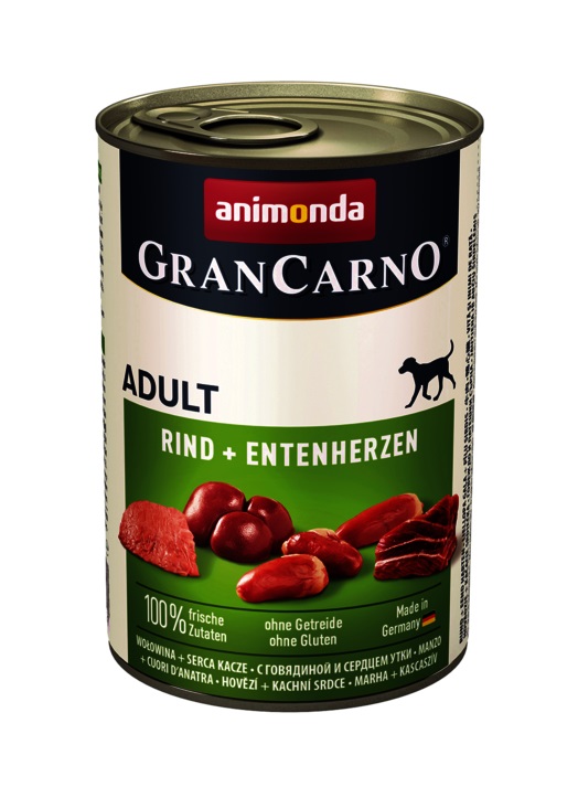 ANIMONDA GranCarno pre psov - hovädzie+kačacie srdcia, 800g