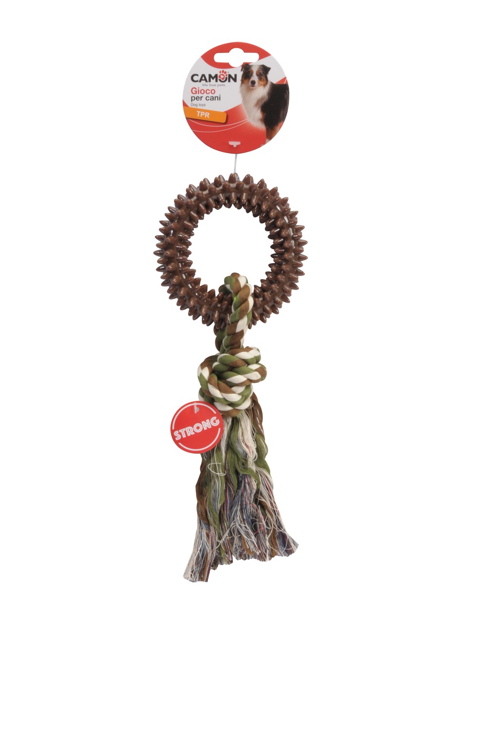 CAMON Hračka bavlnené lano s krúžkom, 28cm/110mm