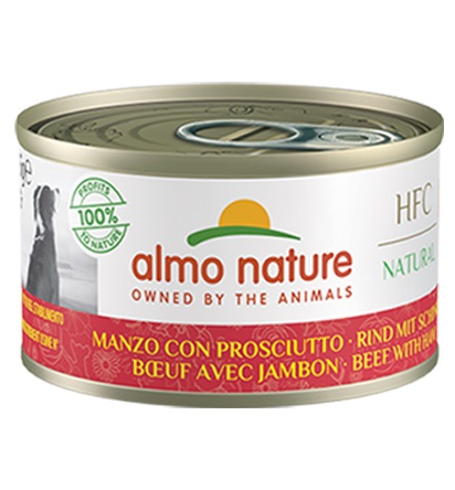 HFC dog natural hovädzie mäso so šunkou, 95g