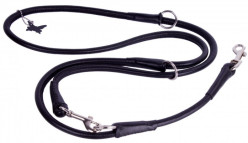 COLLAR Kožené vodítko okrúhle prepínacie Soft, 122/142/183cm/6mm, čierna