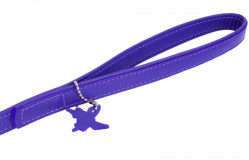 COLLAR Kožené vodítko Glamour, 122cm/25mm, fialová