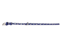 COLLAR Kožený obojok s hviezdami Glamour, 21-29cm/12mm, fialová