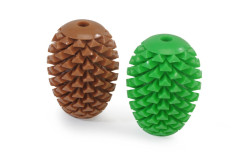 HRAČKA lopta hnedá, zelená na pamlsky, 10cm