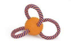 HRAČKA lopta s lanovými úchytkami, 7cm