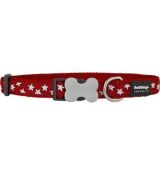 detail Red Dingo Nylonový obojok čer.Stars XS, 20-32 cm, červená