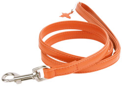 COLLAR Kožené vodítko Glamour, 122cm/9mm, oranžové