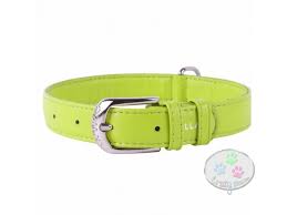 detail COLLAR Kožený obojok Glamour, 46-60cm /35mm, zelená