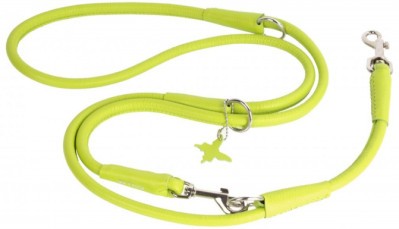 COLLAR Kožené vodítko okrúhle prepínacie Glamour, 122/142/183cm/6mm, zelená