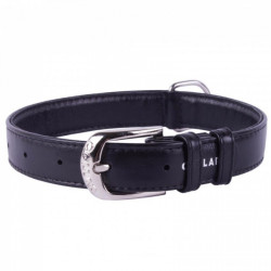 COLLAR Kožený obojok Glamour, 21-29cm/12mm, čierna
