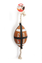 HRAČKA pre psov LOPTA ragby s lanovými úchytkami, 27.5cm