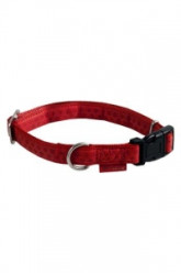 Papillon Nastaviteľný obojok Red koža, 48-70 cm, červená