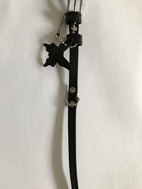 detail COLLAR Kožený obojok Glamour, 19-25cm/9mm, čierna