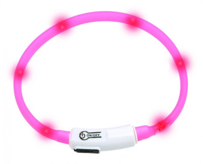 KARLIE FLAMINGO LED Obojok svietiaci, 35cm, šedá