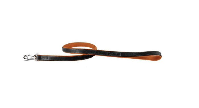 detail COLLAR Kožené vodítko Soft, 122cm/25mm, čierno-hnedá