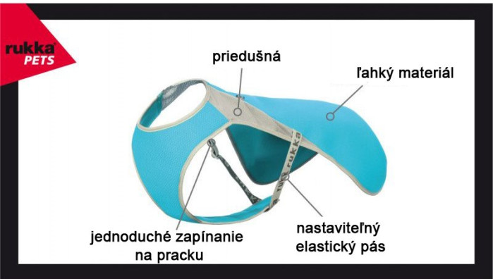 detail RUKKA PETS Chladiaca vesta grey cestovná, S, šedá