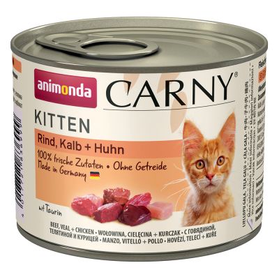 ANIMONDA CARNY Kitten hovädzie, teľa a kur, 200g