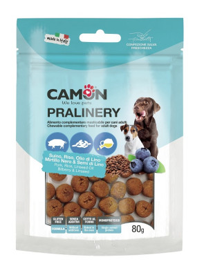 CAMON Pralinky bravčové s čučoriedkou a ľanovou príchuťou, 80g