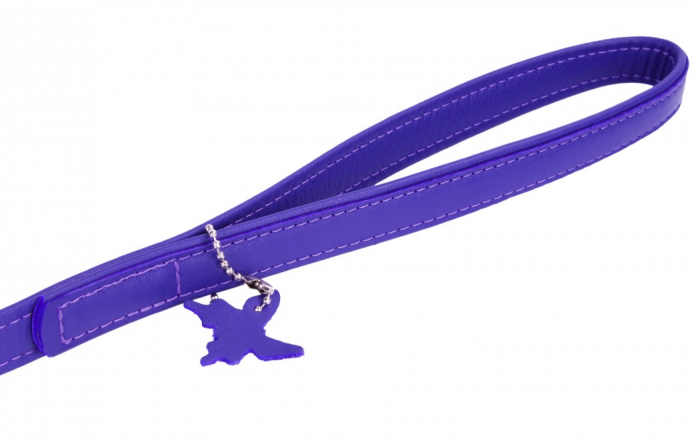detail COLLAR Kožené vodítko Glamour, 122cm/25mm, fialová