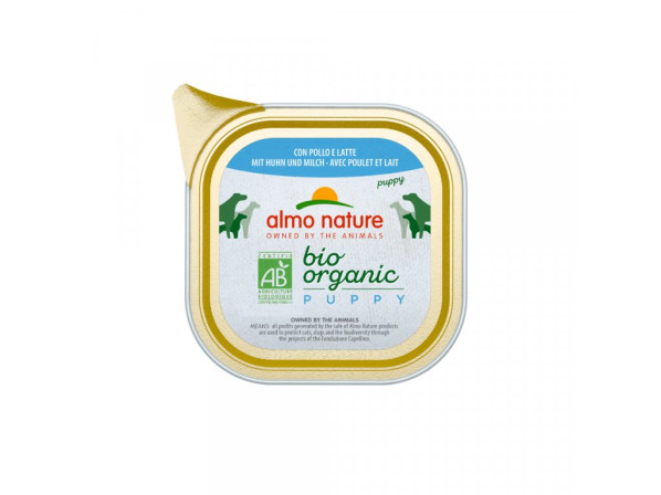 detail BIO organic dog vanička puppy kura a mlieko, 100g