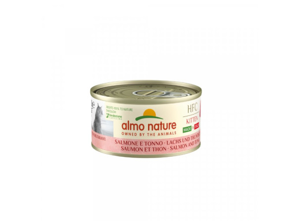 detail HFC Cat Kitten konzerva losos a tuniak, 70g