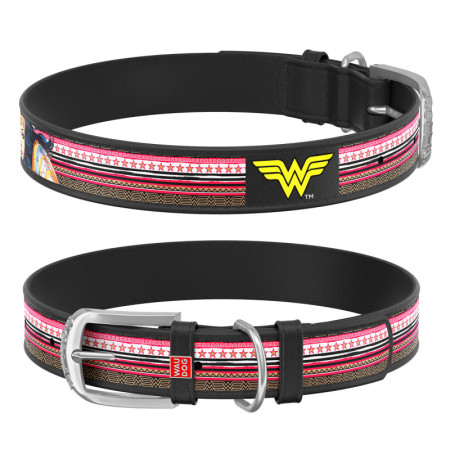 detail WAU DOG Obojok Wonder Woman, 38-49cm/25mm, čierna