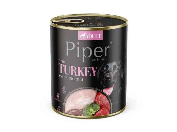 detail PIPER konzerva pre psa morka s brokolicou , 800g