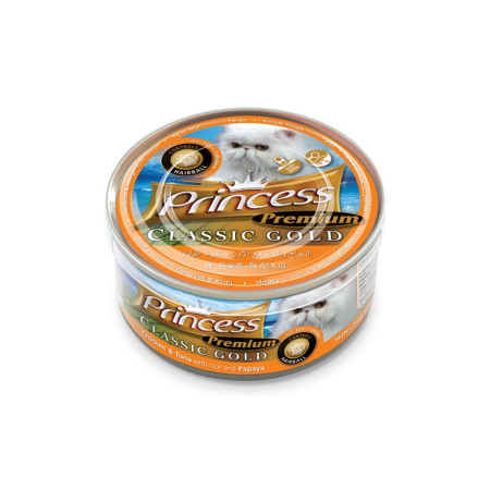 detail PRINCESS PREMIUM CLASSIC GOLD chicken,tuna,papaya hairball, 170g