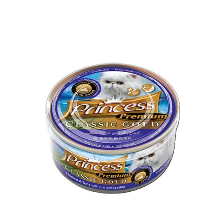 detail PRINCESS PREMIUM CLASSIC GOLD chicken, tuna, scallop stool odour, 170g