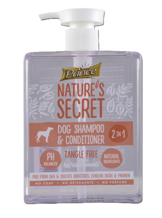 detail PRINCE NATURE’S SECRET DOG SHAMPOO & CONTITIONER Tangle Free, 500ml