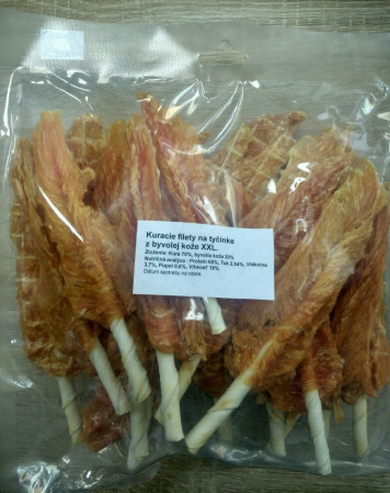 detail Kuracie filety na tyčinke z byvolej kože veľké 500g