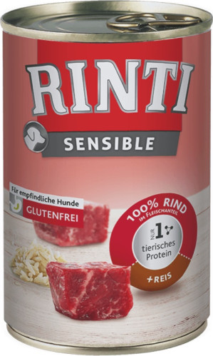 RINTI Sensible hovädzina+ryža, 400 g