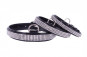 náhľad COLLAR Lesklý kožený obojok s kryštálmi, 30-39cm, čierna