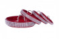 náhľad COLLAR Lesklý kožený obojok s kryštálmi, 27-36cm/15mm, červená