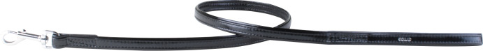 detail COLLAR Kožené vodítko lesklé Brilliance, 122cm/13mm, čierna