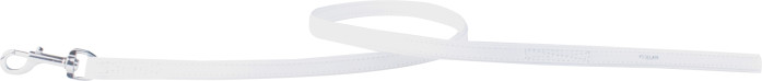 detail COLLAR Lesklé kožené vodítko, 122cm/18mm, biela