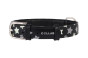 náhľad COLLAR Kožený obojok s hviezdami Glamour, 19-25 cm/9mm, čierna