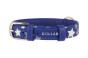 náhľad COLLAR Obojok kožený s hviezdami Glamour, 38-49cm/25mm, fialová