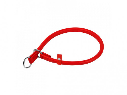 Collar Obojok okrúhly kožený škrtiaci, 50cm/10mm, červená