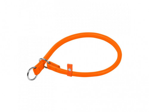 Collar Obojok okrúhly kožený škrtiaci, 50cm/10mm, oranžová