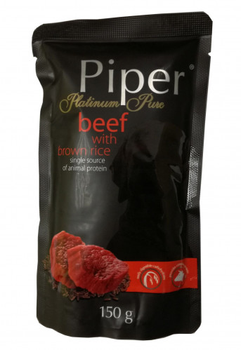 PIPER Plat.kapsička pre psov hovädzia a hnedá ryža, 150 g