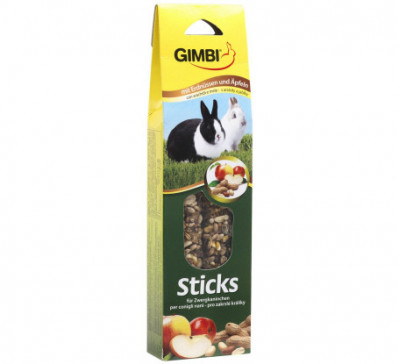 GIMBI Sticks králik arašidy + jablko 2 ks, 110 g